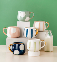 Load image into Gallery viewer, Exclusive Mugs stripes and dots - ceramic & porcelain