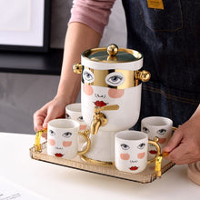 Load image into Gallery viewer, Beauty ceramic 6pcs set - 4mugs+Dispenser+Tray
