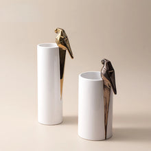 Load image into Gallery viewer, Geometric Bird ceramic Vase
