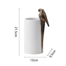 Load image into Gallery viewer, Geometric Bird ceramic Vase
