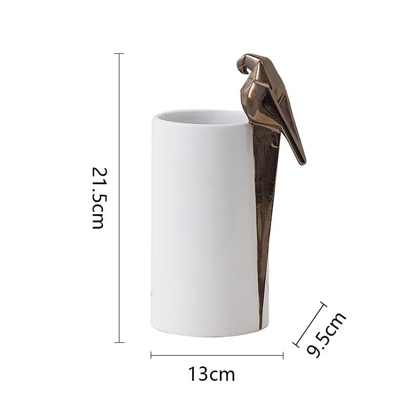 Geometric Bird ceramic Vase