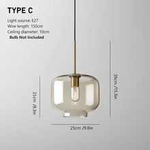 Load image into Gallery viewer, Amber Glass Pendant - 04 models
