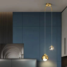 Load image into Gallery viewer, Equilibrium Double Pendant - Crystal &amp; Metal
