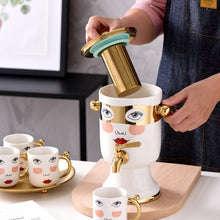 Load image into Gallery viewer, Beauty ceramic 6pcs set - 4mugs+Dispenser+Tray
