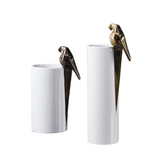Load image into Gallery viewer, Geometric Bird ceramic Vase
