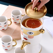 Load image into Gallery viewer, Beauty ceramic 6pcs set - 4mugs+Dispenser+Tray
