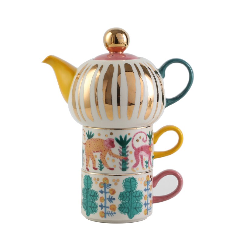 Ceramic Hand Painted Ceramic Tea Set - 3pcs