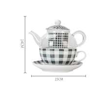 Load image into Gallery viewer, Porcelain Tea For One set - plaid print
