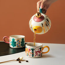 Load image into Gallery viewer, Ceramic Hand Painted Ceramic Tea Set - 3pcs
