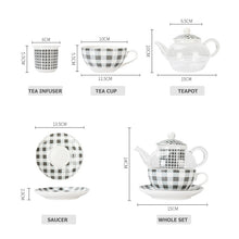 Load image into Gallery viewer, Porcelain Tea For One set - plaid print
