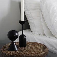 Load image into Gallery viewer, Nordic Black Wooden Candle Holders - Set 5pcs
