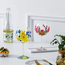Load image into Gallery viewer, Hand-painted flowers Wine Glass
