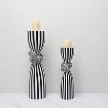 Load image into Gallery viewer, Resin candle holder Striped - modern style
