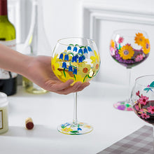 Load image into Gallery viewer, Hand-painted flowers Wine Glass
