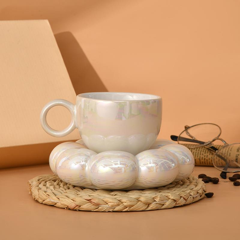 Cup and Saucer Pearls - ceramic & porcelain