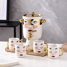 Load image into Gallery viewer, Beauty ceramic 6pcs set - 4mugs+Dispenser+Tray
