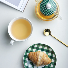 Load image into Gallery viewer, Porcelain Tea For One set - plaid print
