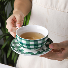 Load image into Gallery viewer, Porcelain Tea For One set - plaid print
