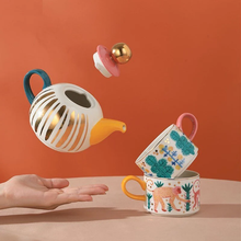 Load image into Gallery viewer, Ceramic Hand Painted Ceramic Tea Set - 3pcs
