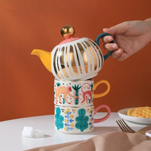 Load image into Gallery viewer, Ceramic Hand Painted Ceramic Tea Set - 3pcs

